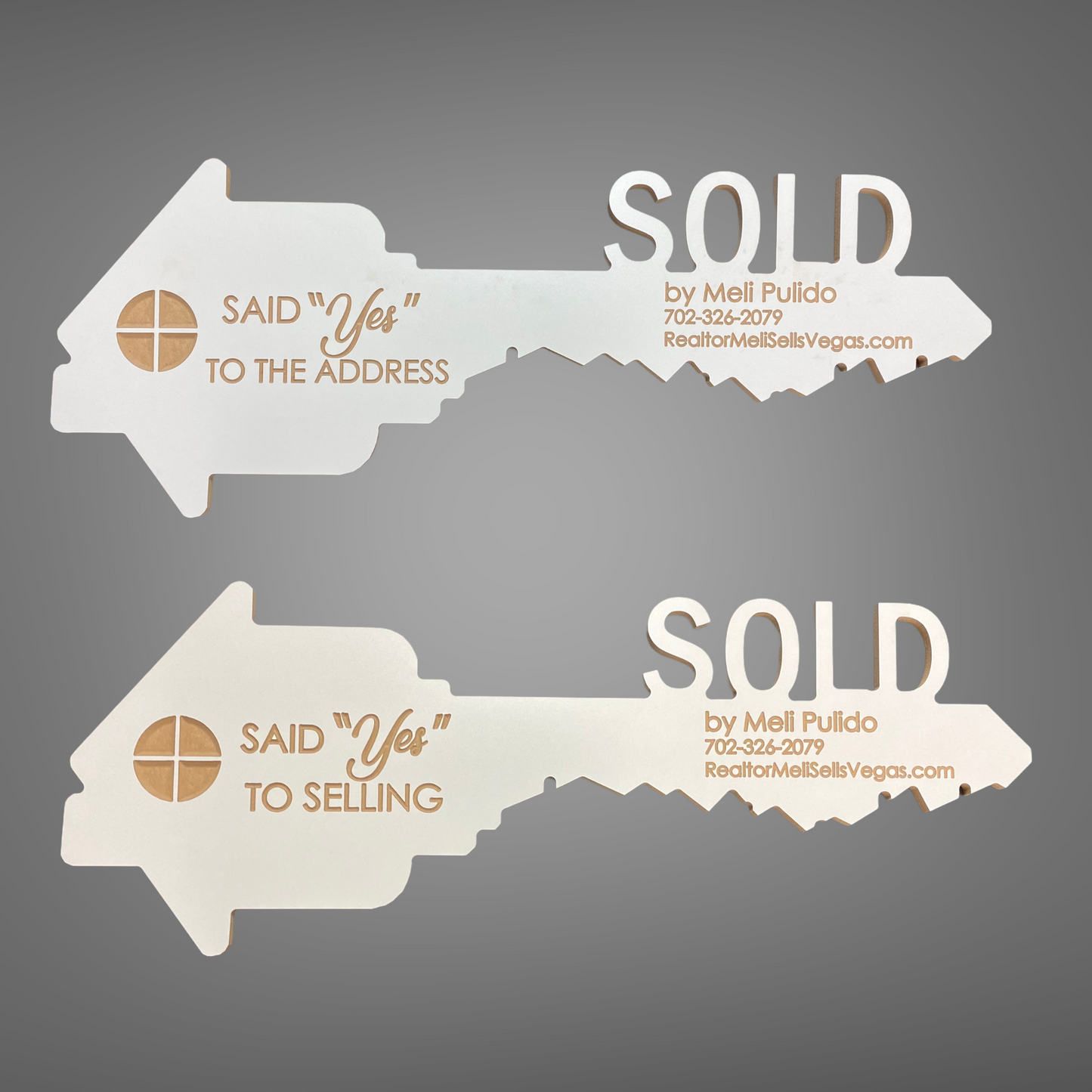 Key shaped SOLD sign