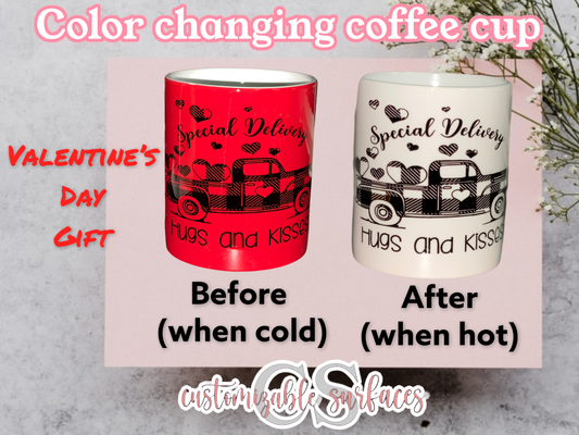 Color Changing Red Coffee Cup