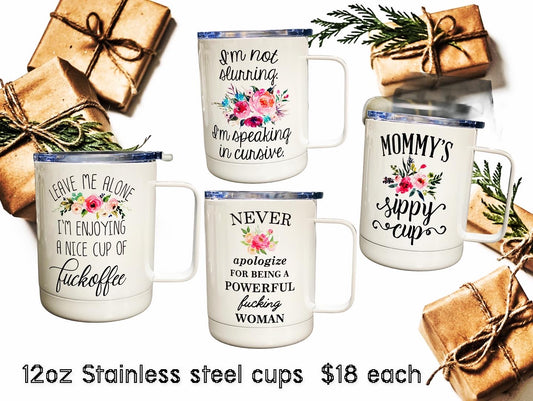 12 oz Stainless Steel Coffee Cups